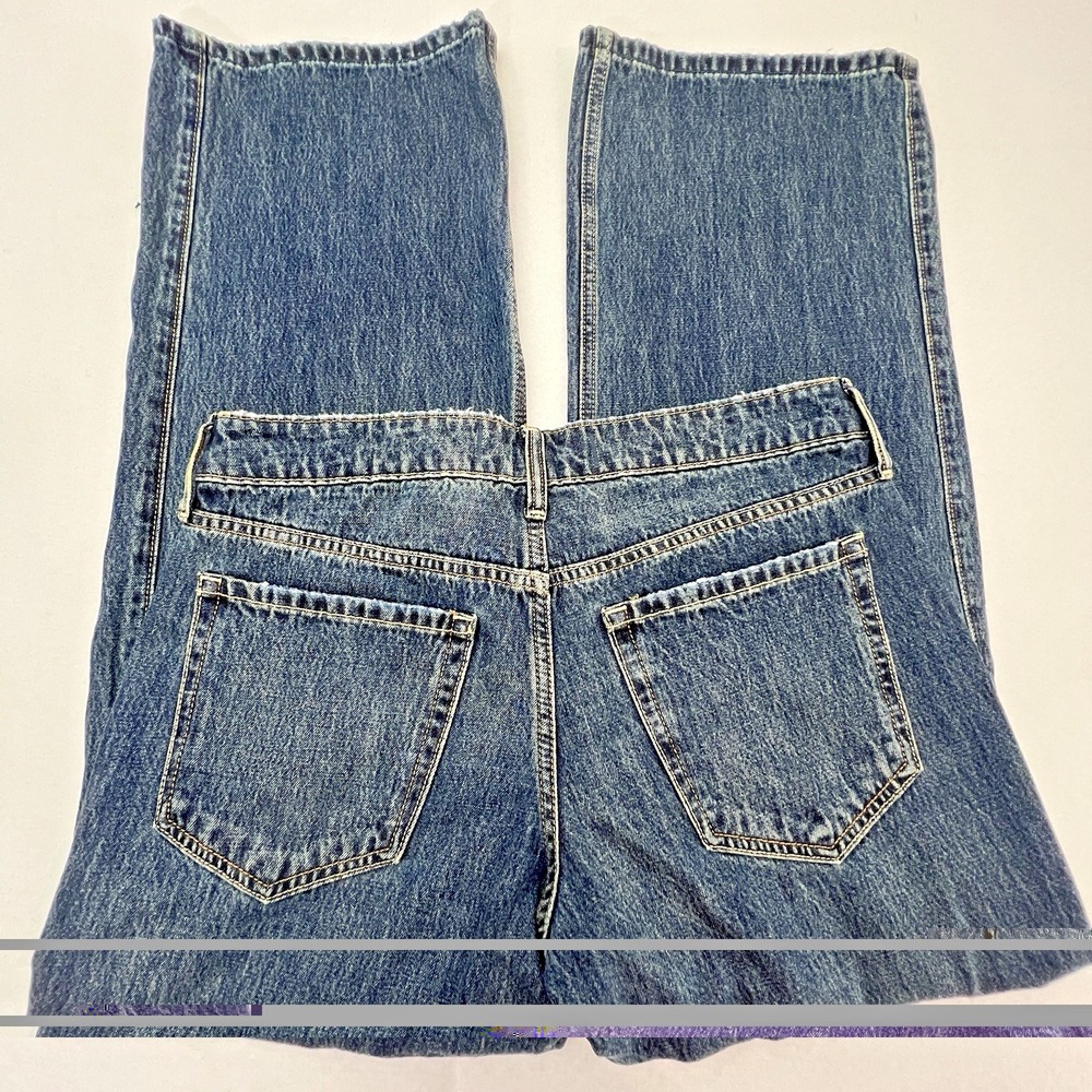 Hollister Low Rise Baggy Jeans Womens 10R W30 Blue Wide Leg Denim 100% Cotton Y2 - Picture 6 of 16